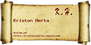 Kriston Herta névjegykártya